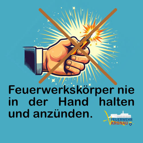 Sicherheitstips Feuerwerk: Feuerwerkskörper nie in der Hand halten und anzünden!