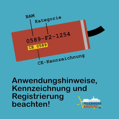 Sicherheitstips Feuerwerk: Anwendungshinweise, Beschreibung und Registrierung von Feuerwerk beachten!